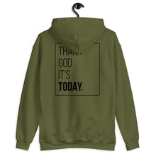 Load image into Gallery viewer, Thank God It&#39;s Today: Front and Back Box Print Hoodie
