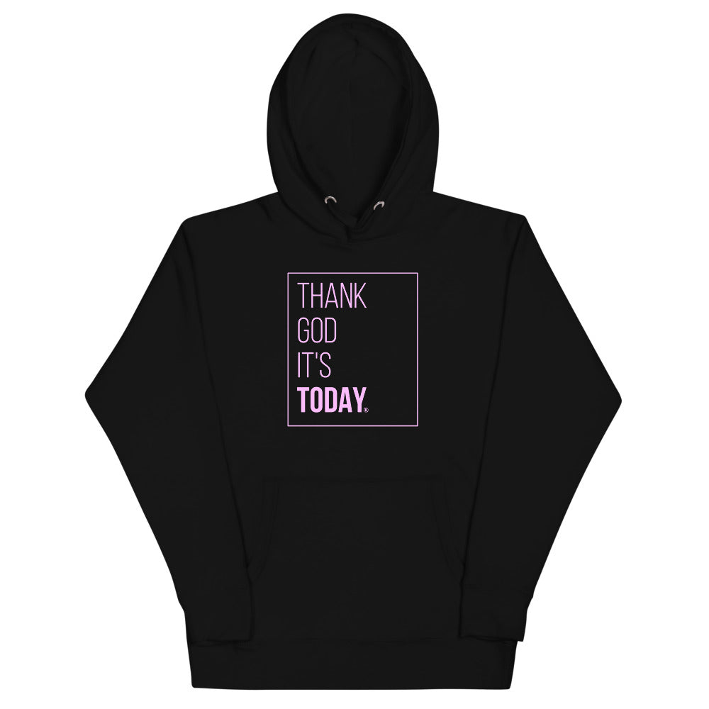 Thank God It's Today Premium Hoodie: Pink/Purple Box Print